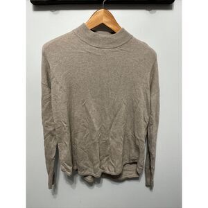 Madewell Sweater‎ Tan Oatmeal Small Women's Long Sleeve Mock Neck Wool Blend